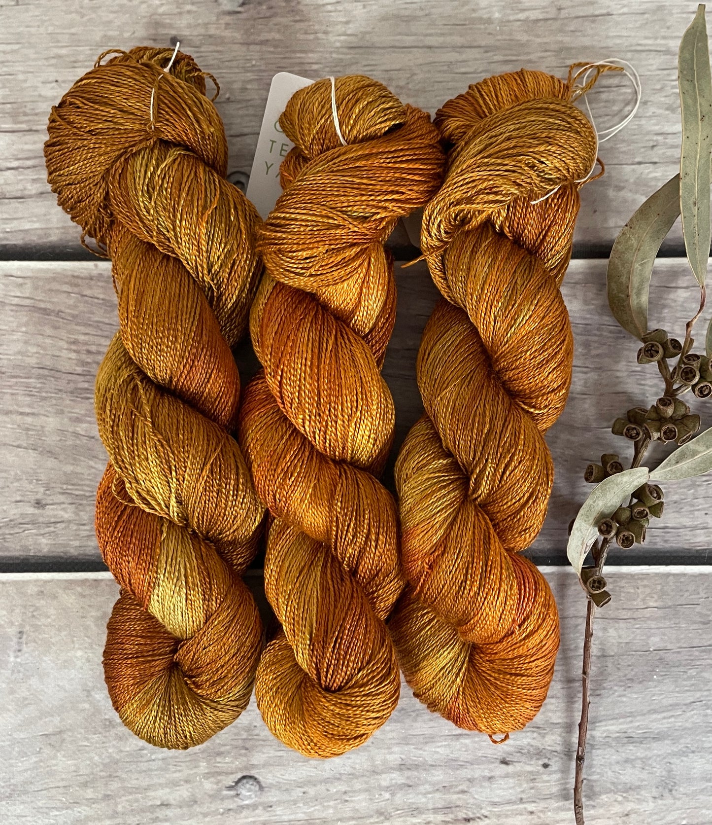 Burnished Copper  - 3 ply pure silk yarn - Ginseng hl