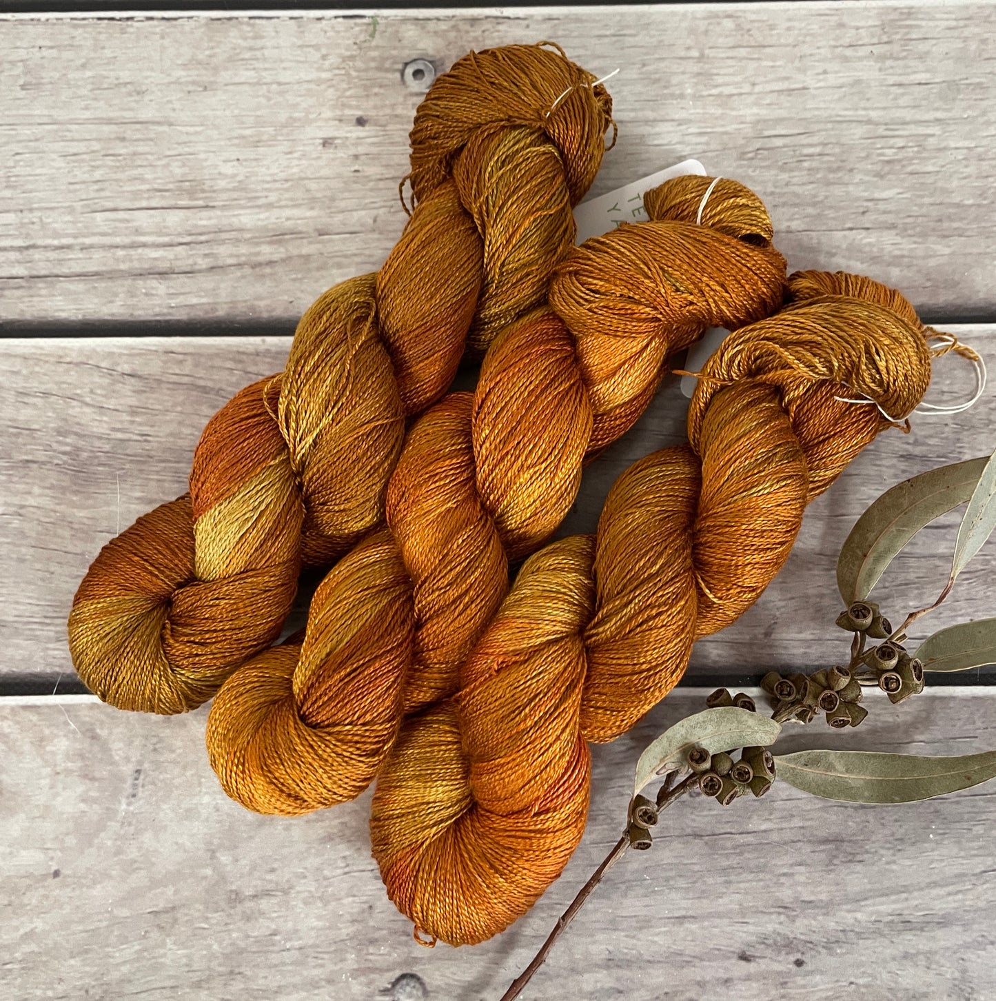 Burnished Copper  - 3 ply pure silk yarn - Ginseng hl