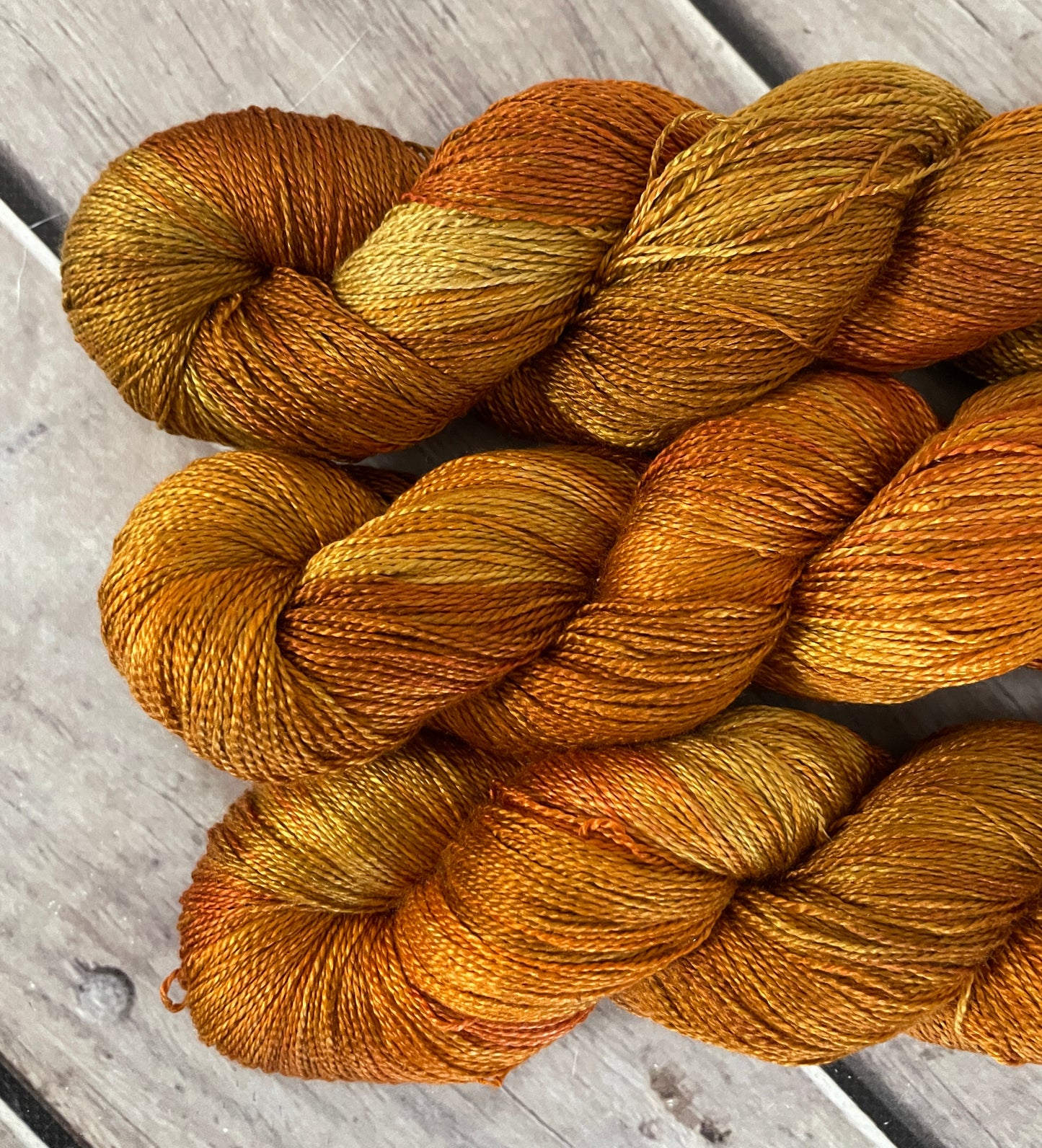 Burnished Copper  - 3 ply pure silk yarn - Ginseng hl