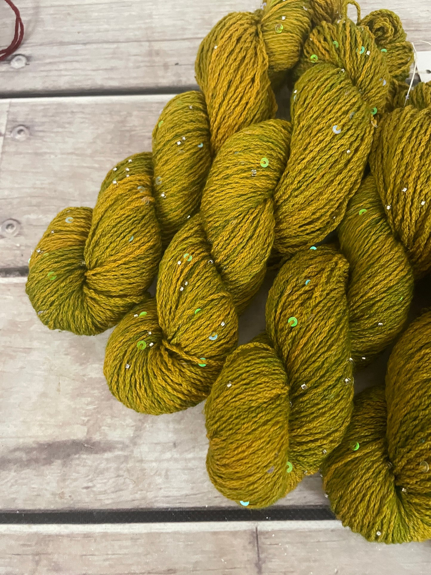 Dijon on merino bead and sequins - Yuja 8ply