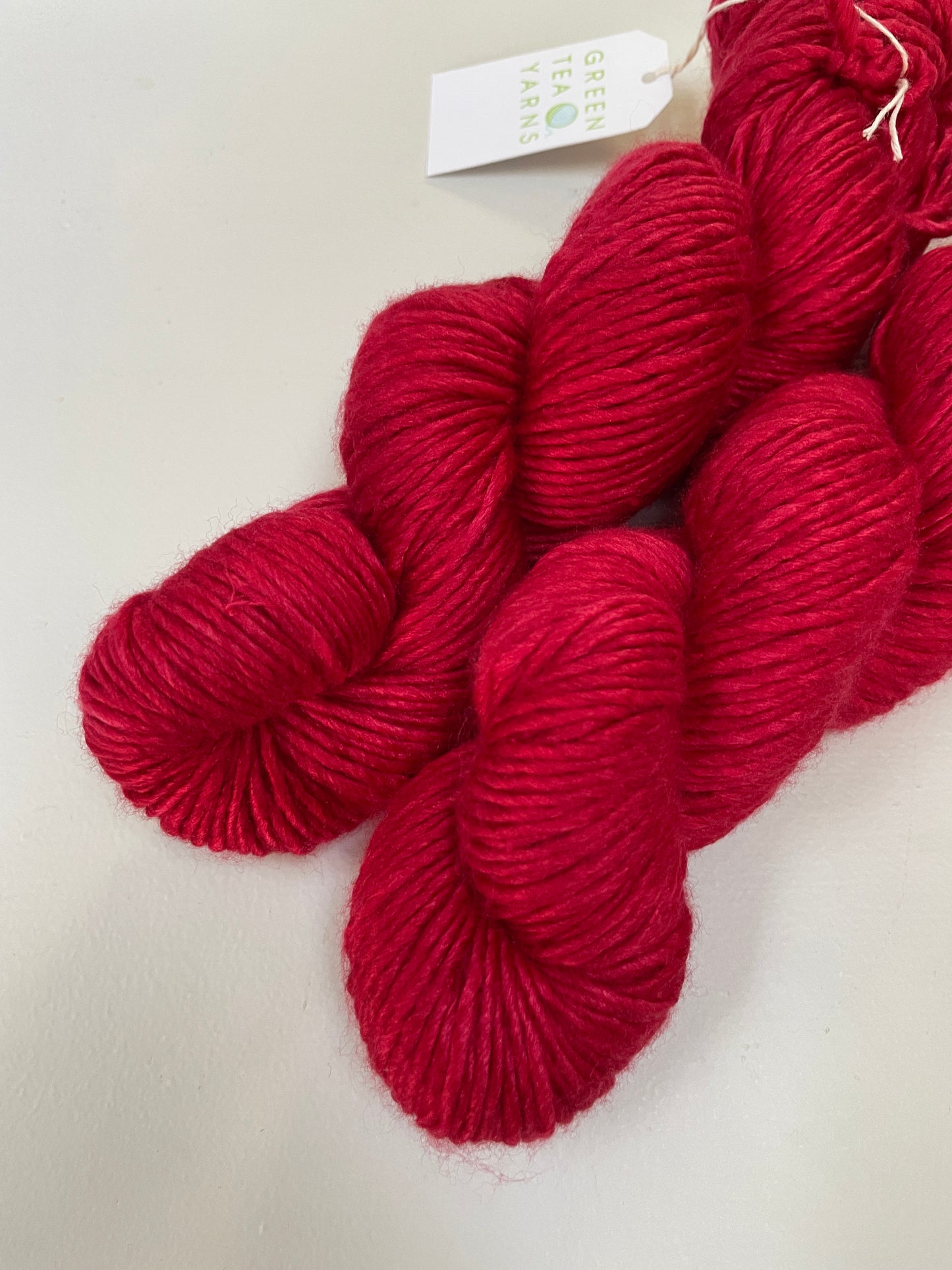Red Lacquer- 10 ply merino/silk singles - Peach
