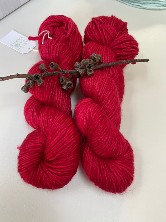 Red Lacquer- 10 ply merino/silk singles - Peach