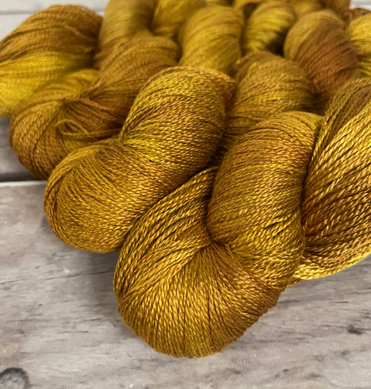 Golden Mustard - 3 ply pure silk yarn - Ginseng hl