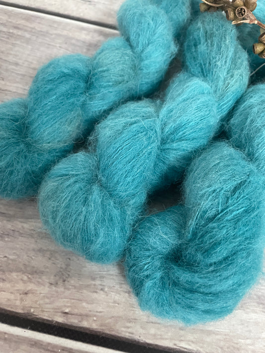 Eucalyptus Pool ooak - 3 Ply baby suri/silk - Fenugreek