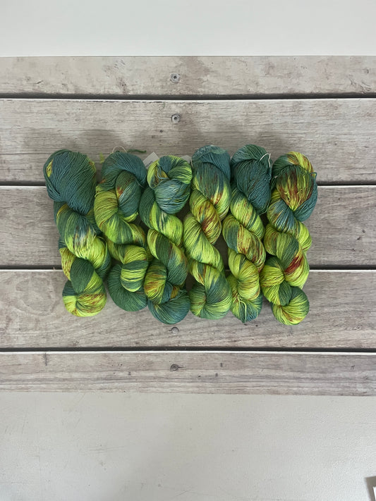 Speckled Seas in 4 ply merino and silk - Osmanthus