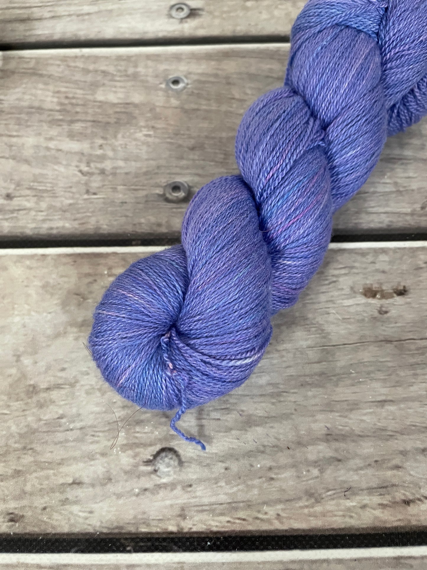 Tinkerbell ooak - 2 ply in Mulberry silk and BFL