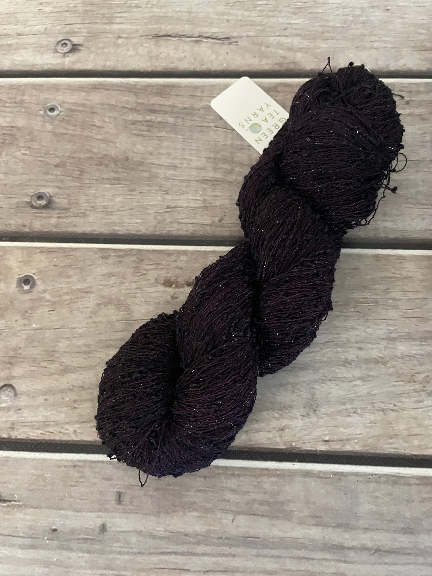 Black Cherry ooak - alpaca, silk, merino and stellina - 2 ply