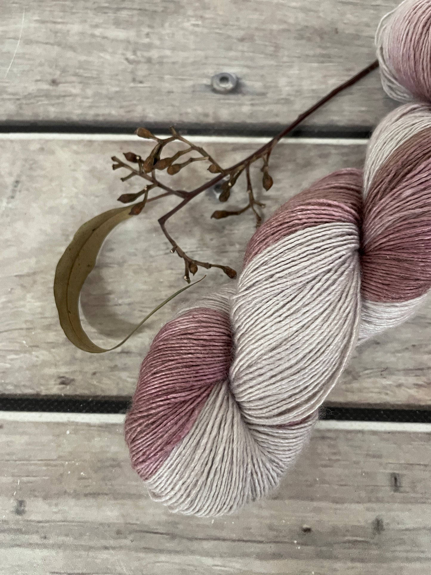 Silvereye Underside - 4 ply Merino /Silk single yarn - Osmanthus