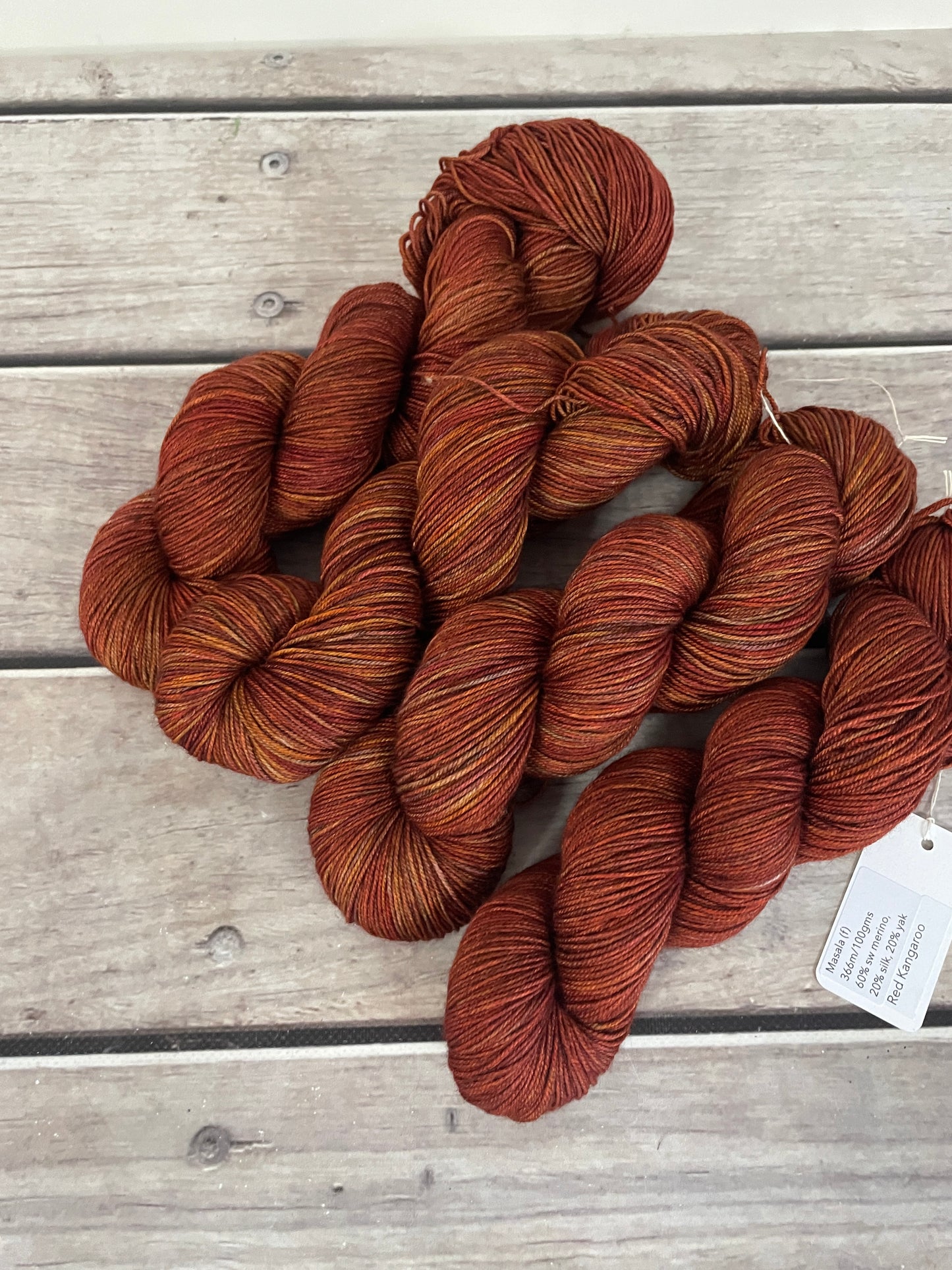 Red Kangaroo - 4 ply merino/silk/yak - Masala4