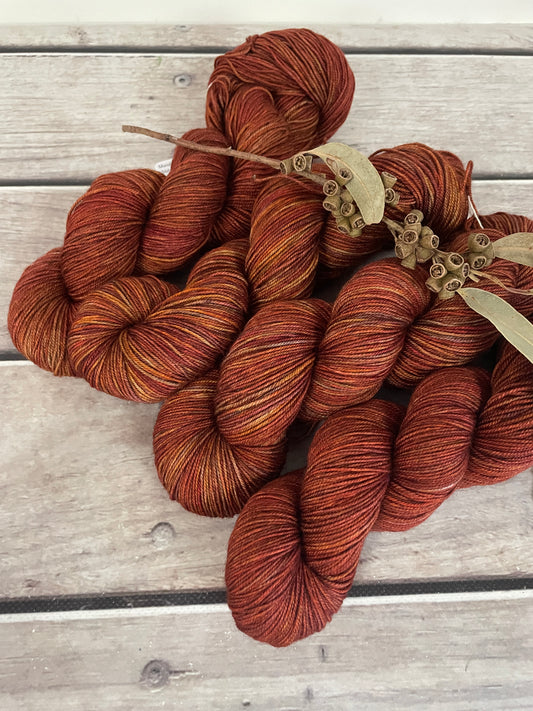 Red Kangaroo - 4 ply merino/silk/yak - Masala4