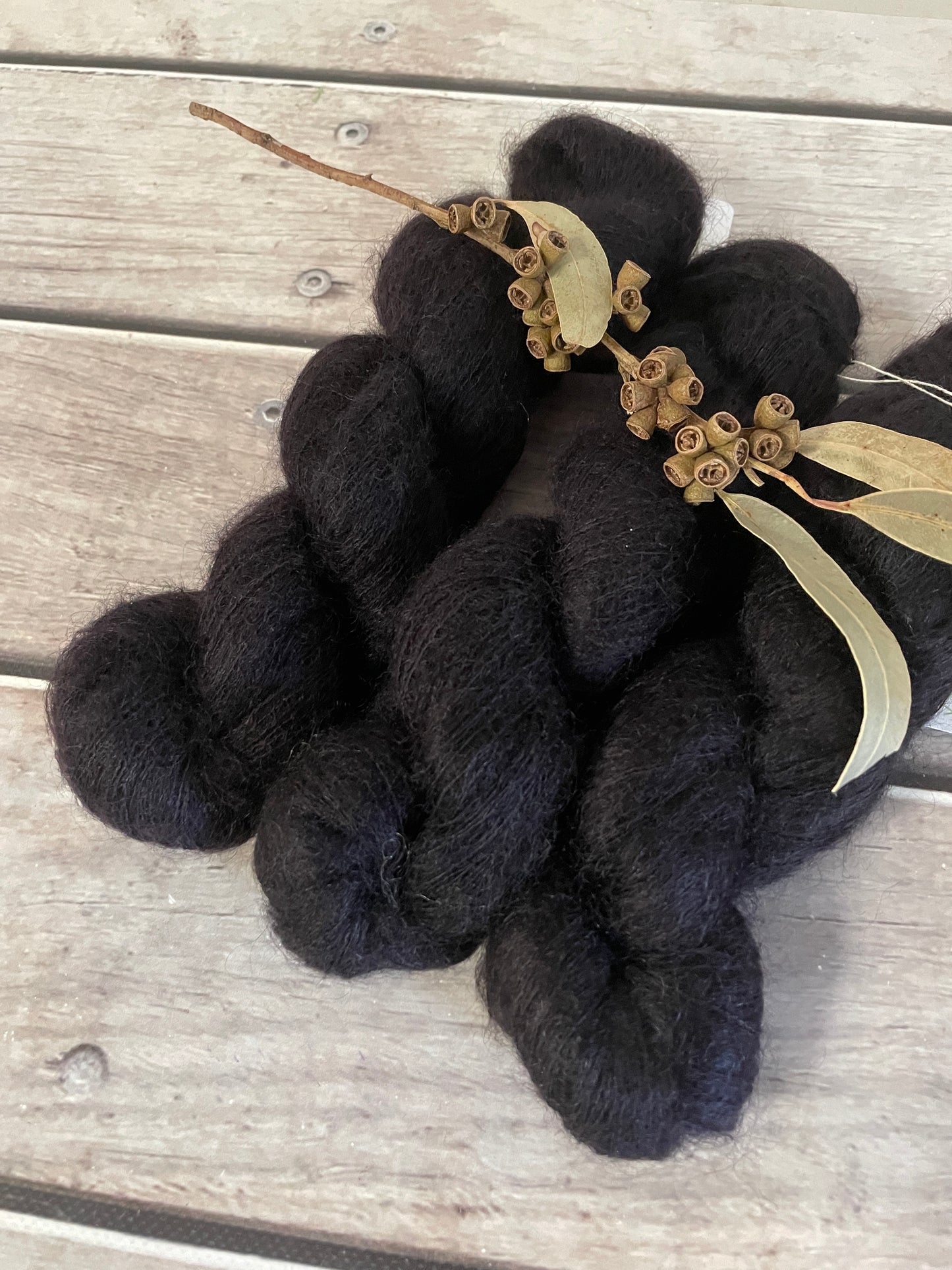 Blackcurrant OB - on Silk and Mohair - Shui Yun, 2 ply/laceweight