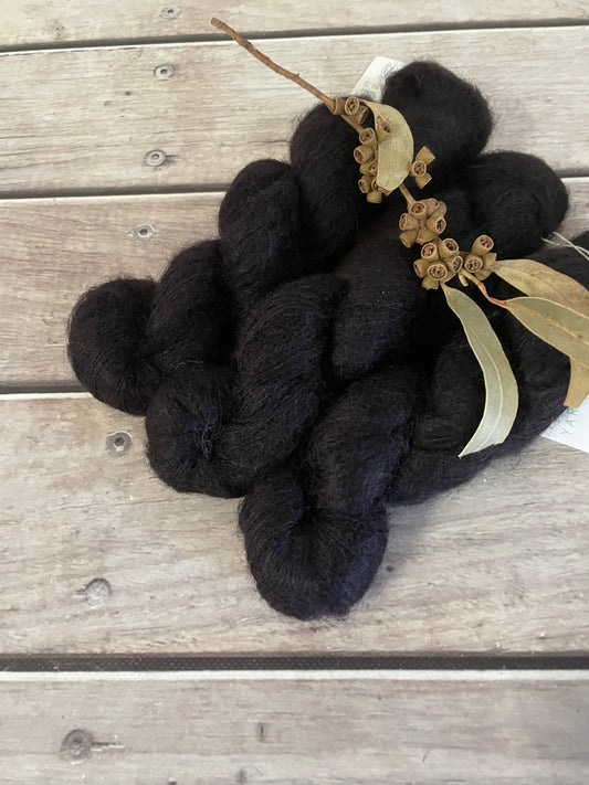 Blackcurrant OB - on Silk and Mohair - Shui Yun, 2 ply/laceweight