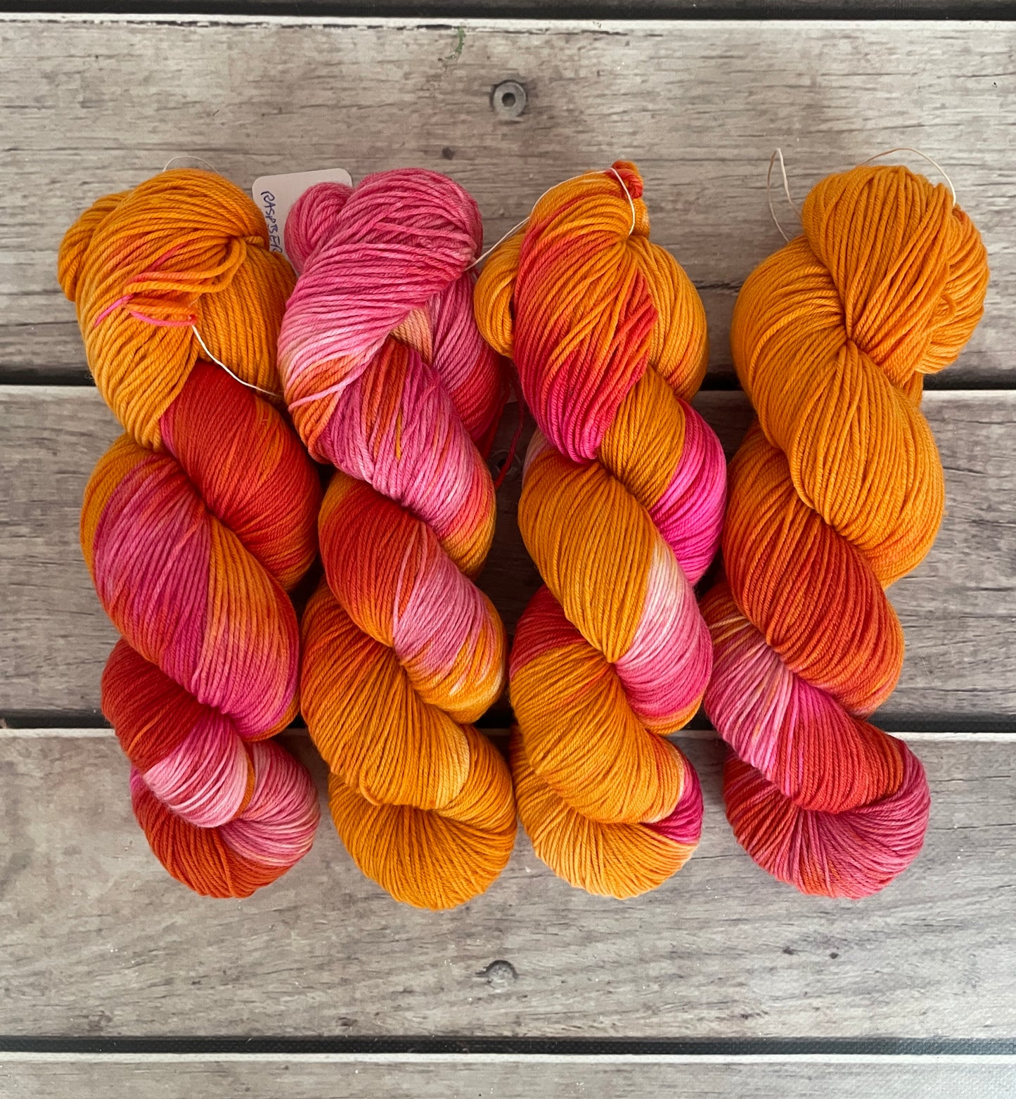 Raspberry Mango ooak - 4 ply merino/ nylon sock yarn- Darjeeling