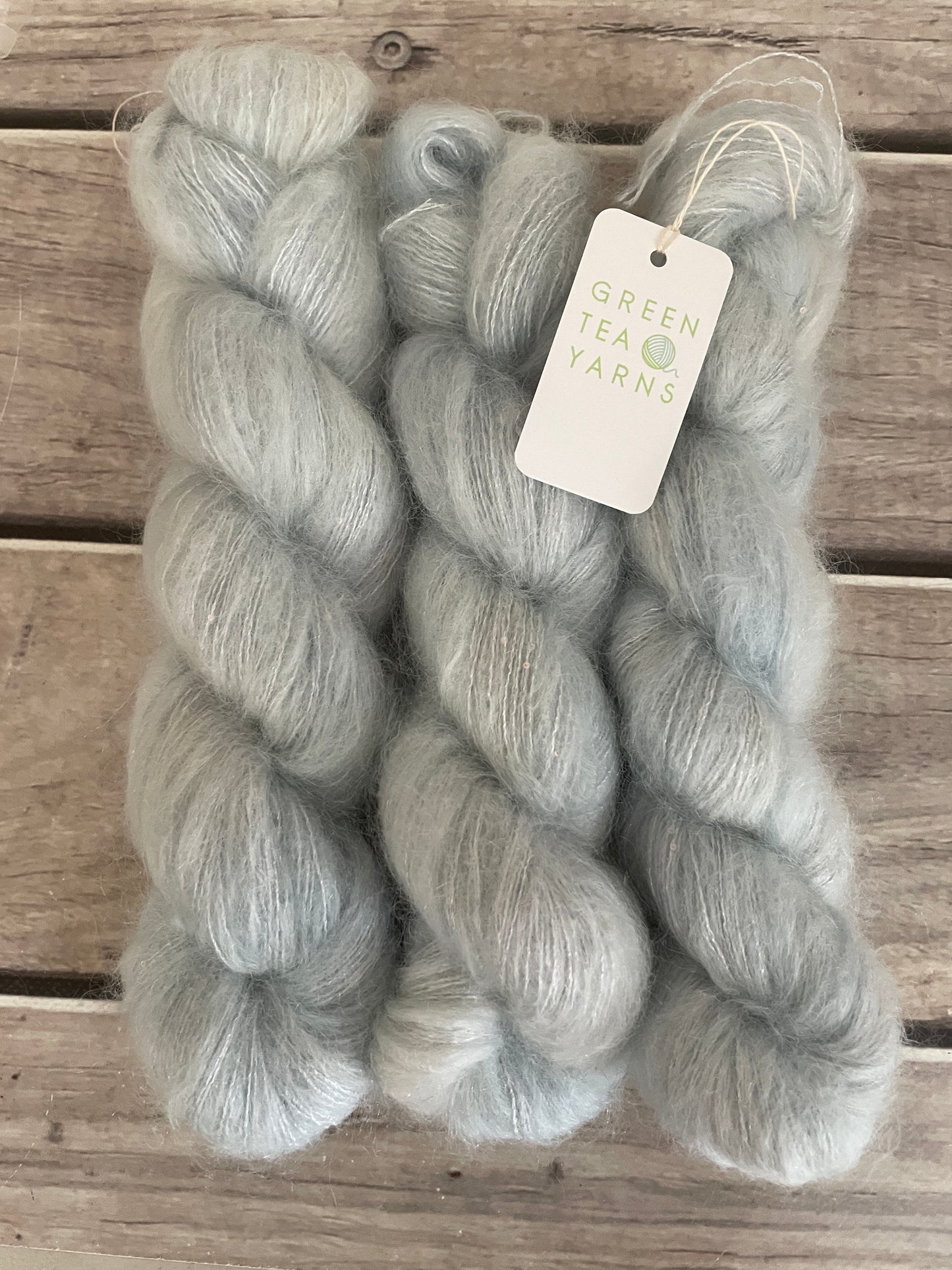 Ice Blue - mohair/silk/sequins - Gyrokuro 3ply