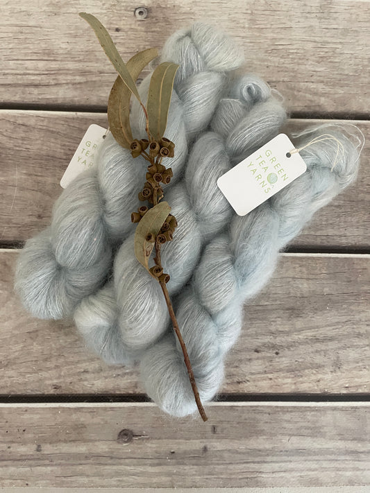 Ice Blue - mohair/silk/sequins - Gyrokuro 3ply