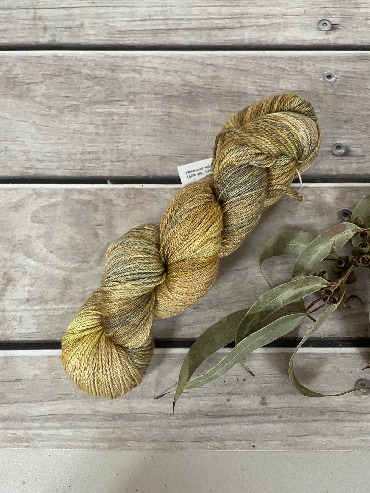 Old Gold - merino/silk 4 ply - White Cloud f