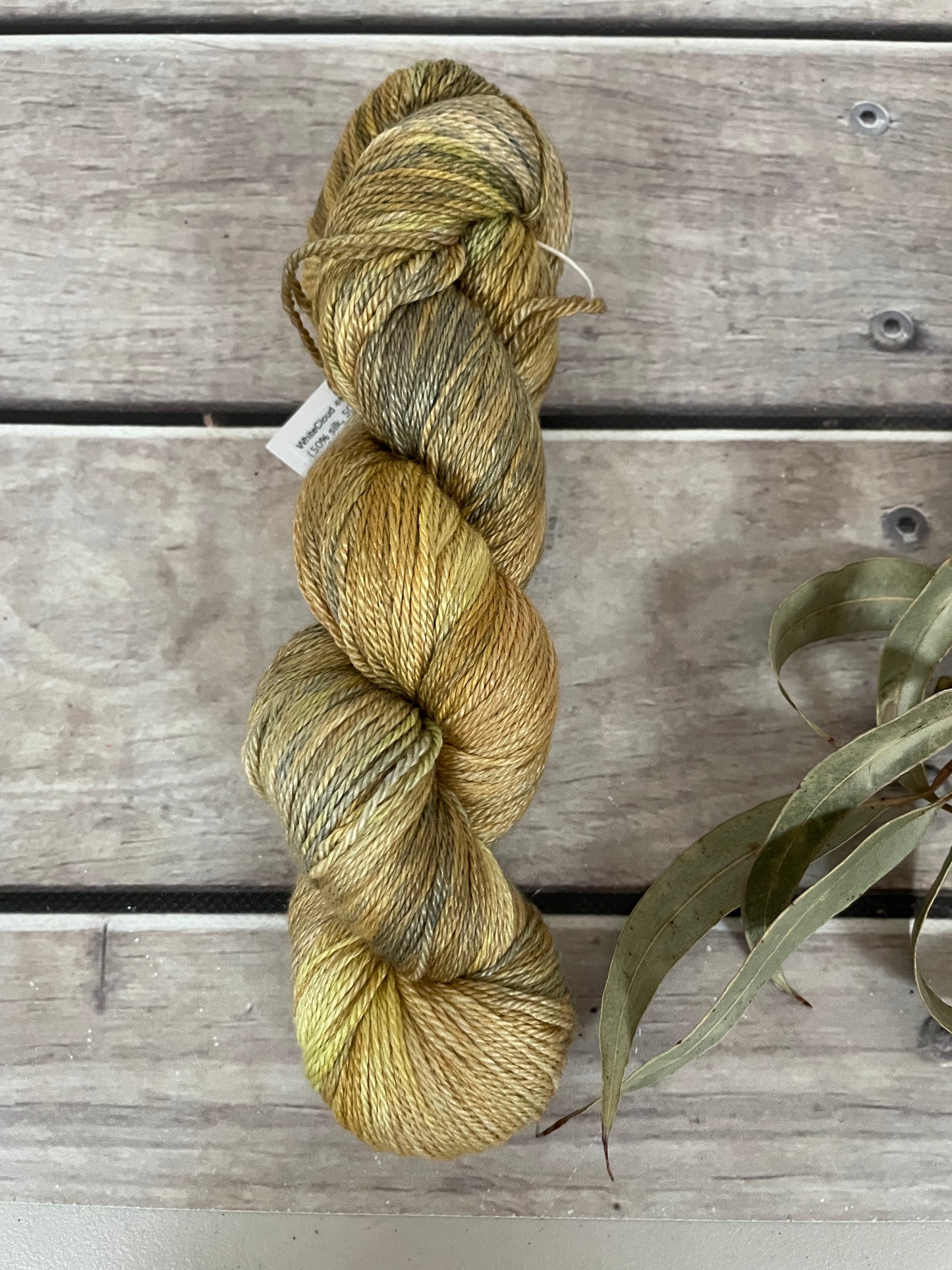Old Gold - merino/silk 4 ply - White Cloud f