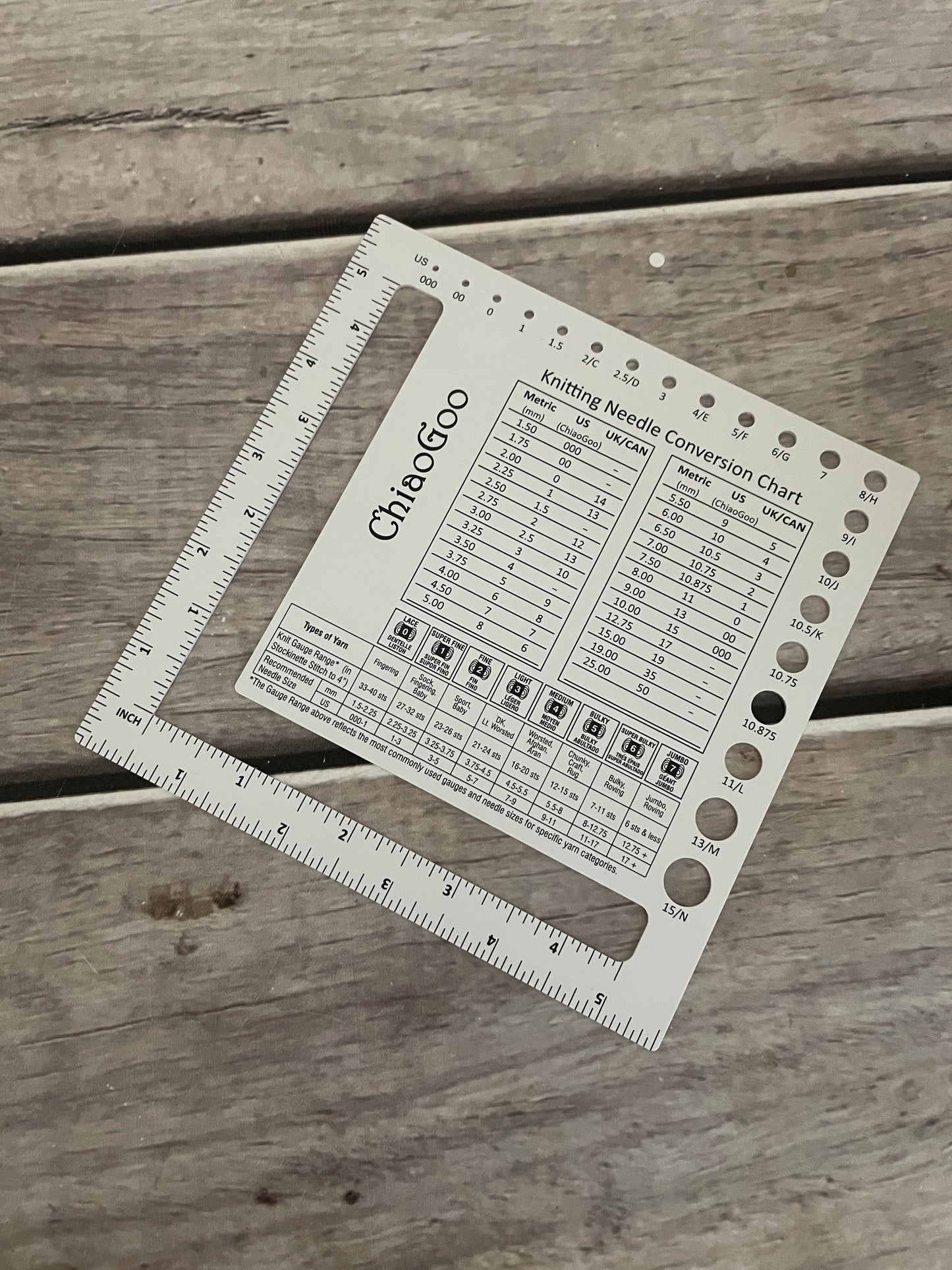 Chiaogoo Swatch/Needle Gauge - Large size