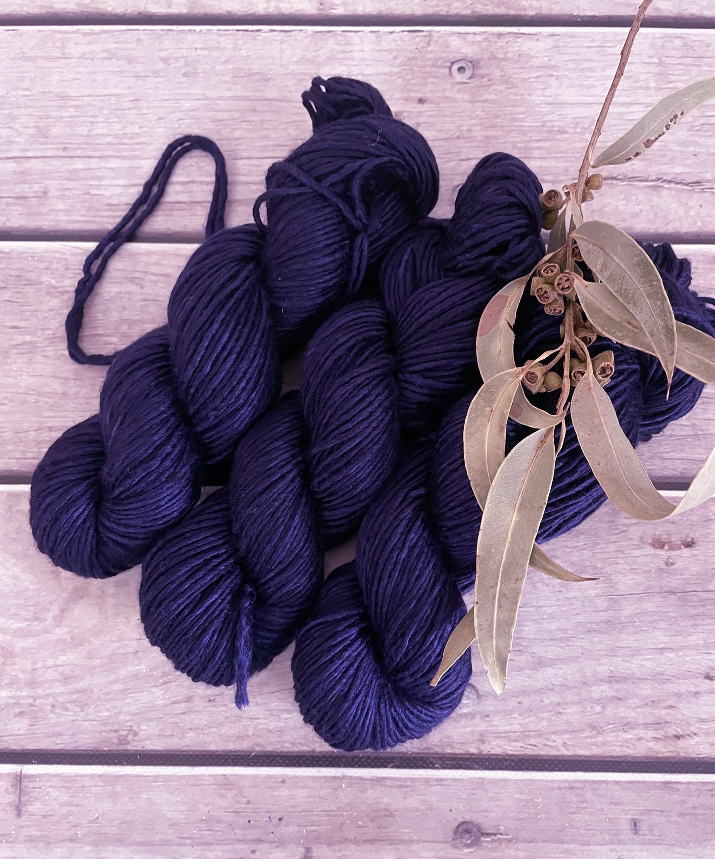 Percy's purple - 10 ply merino/silk singles - Peach