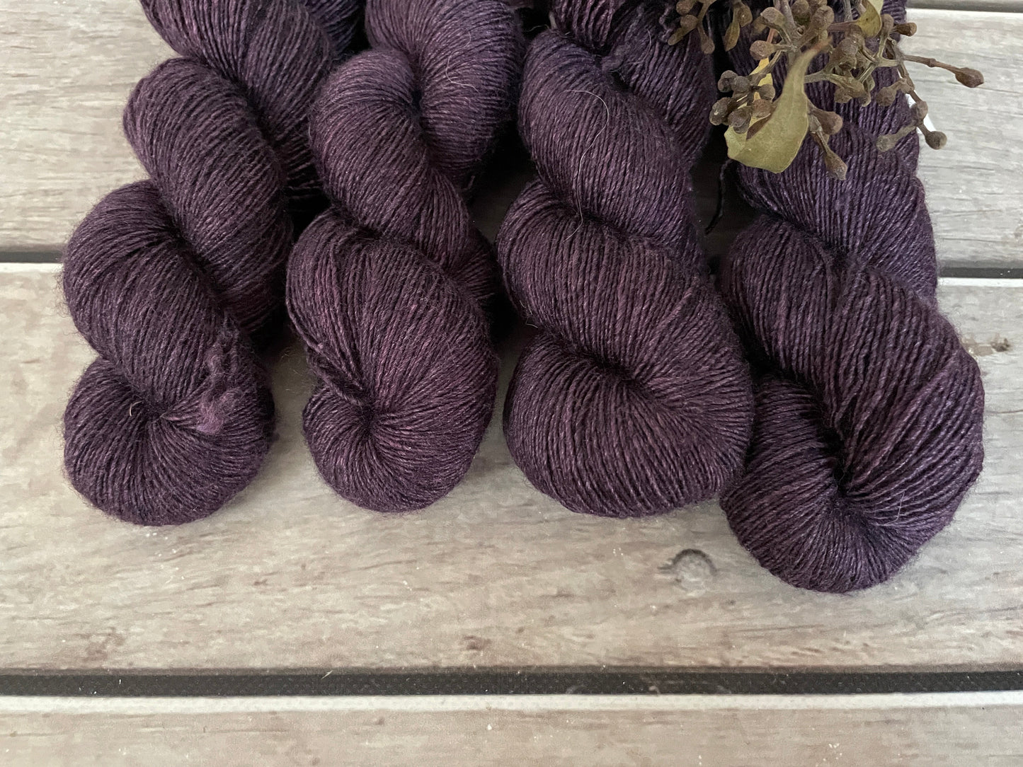 Blackbirds in Flight  on Merino and Silk 4 ply single yarn- Osmanthus