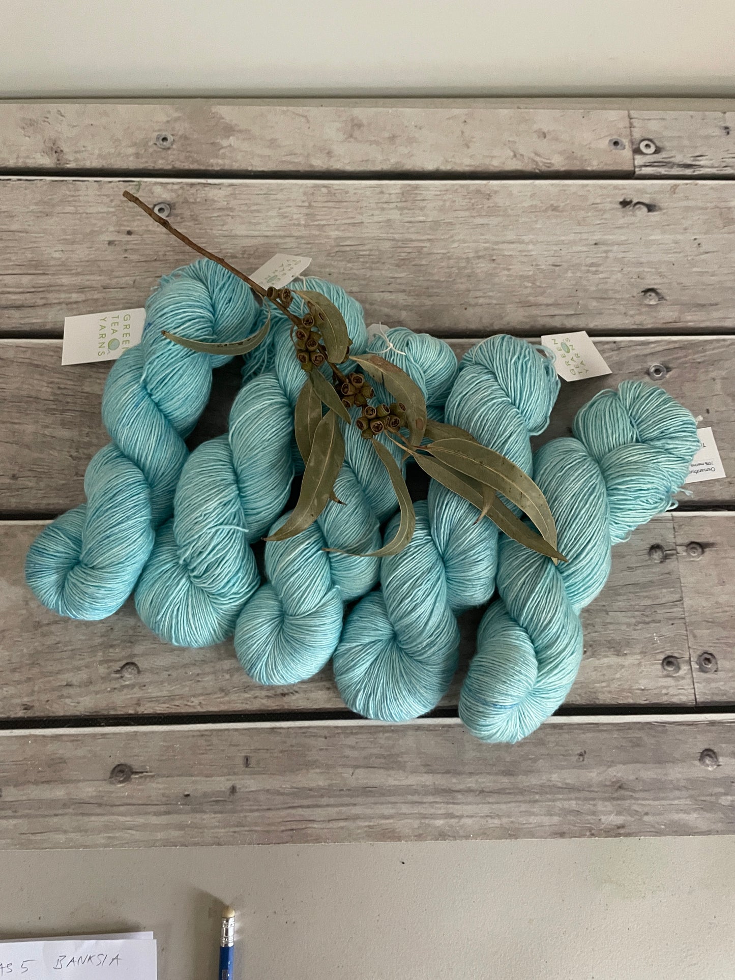Turquoise Bay on Merino and Silk 4 ply single - Osmanthus