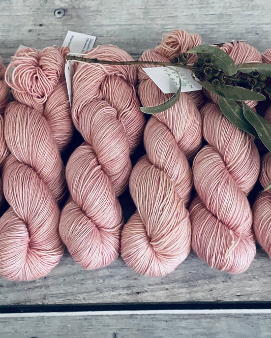 Rose Gold - 4 ply in Mulberry silk and Merino singles yarn - Osmanthus