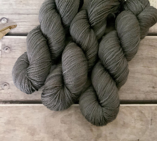 May's Grey - 4 ply silk / merino - White Cloud
