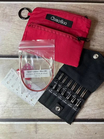 ChiaoGoo TWIST Shorties Needle set - 2" and 3" tips - Mini sized Set