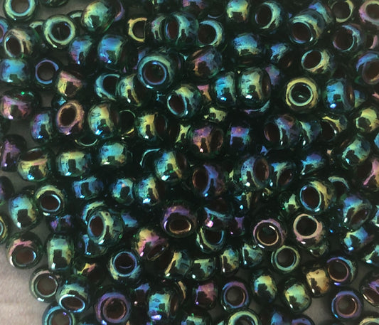 Miyuki 6 - Cobalt lined green AB