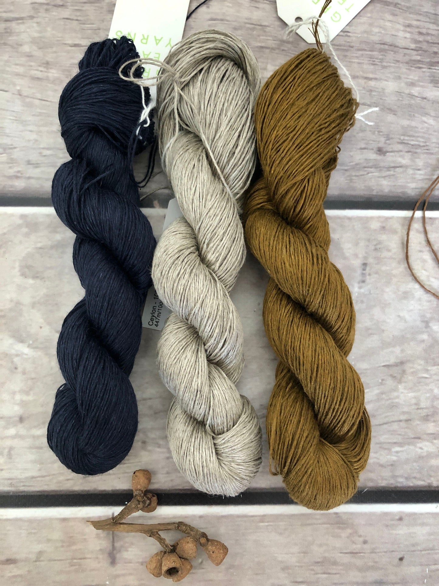 Midnight on Ceylon pure linen yarn - 50 gm skeins