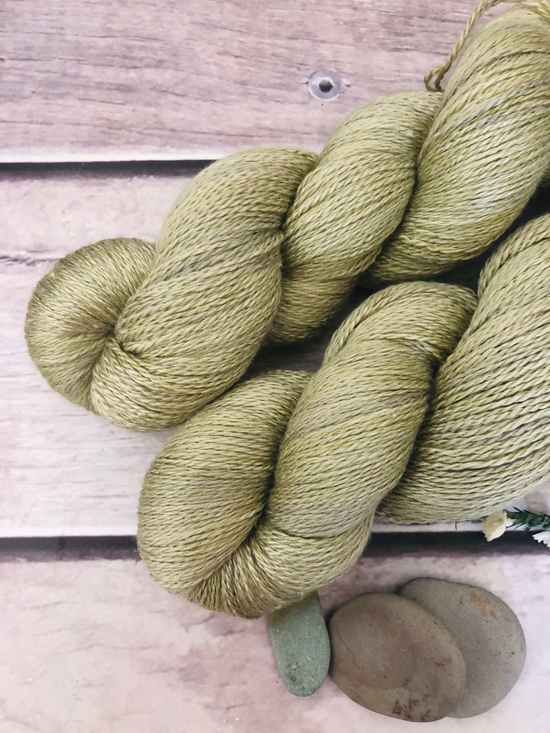 Native Sage - 3 ply silk and merino - White Cloud