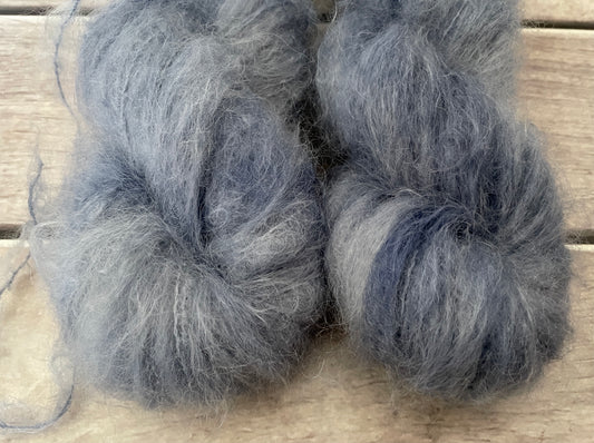 Nerves of Steel on Sage - Mohair and merino - 8 ply