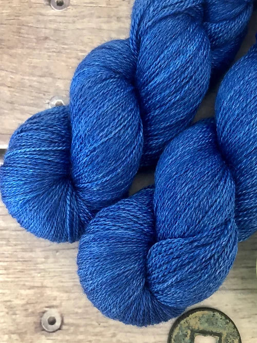 China Blue - 3 ply in Mulberry silk and BFL