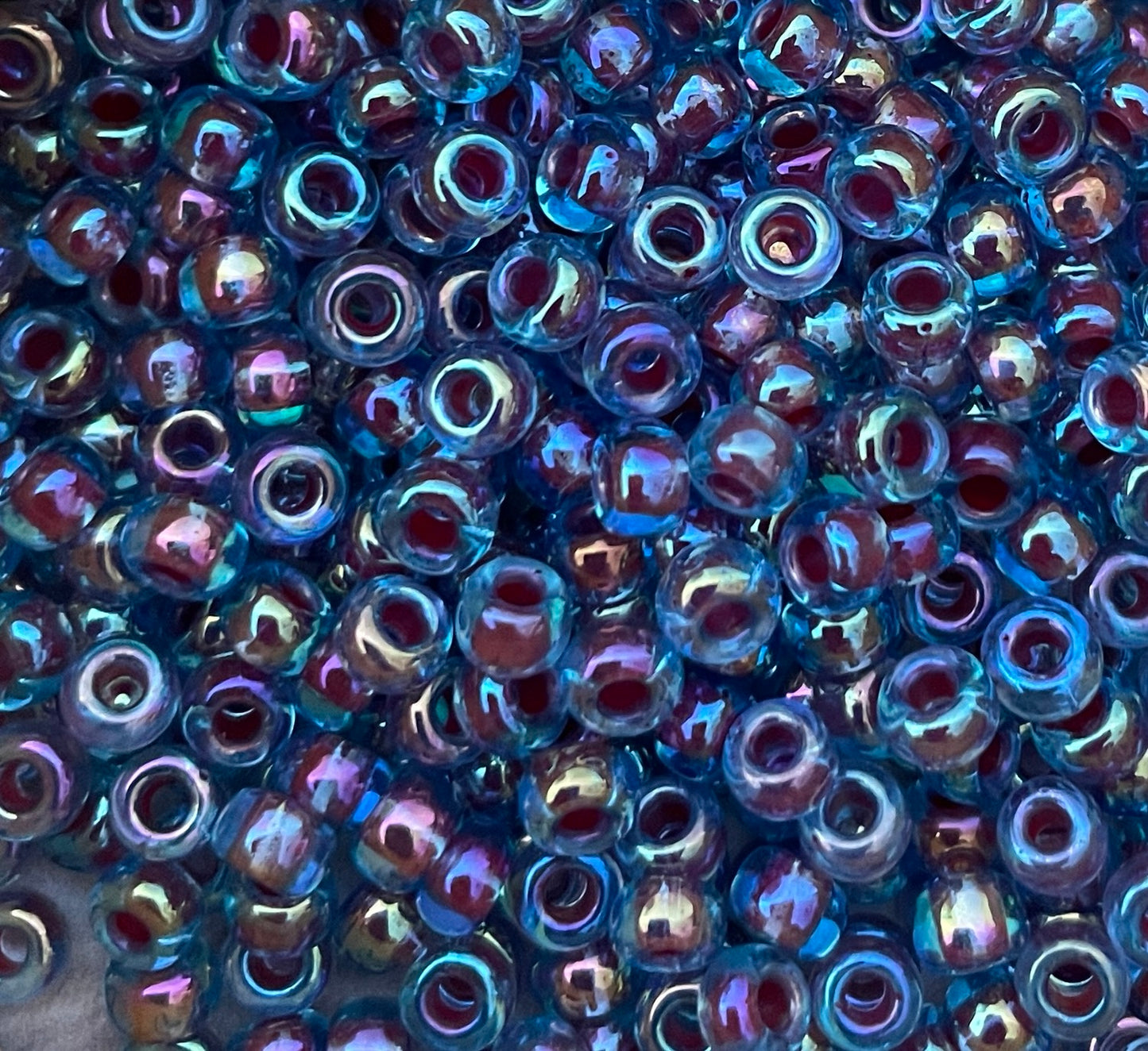 Miyuki 6 - Hot Pink lined Aqua AB