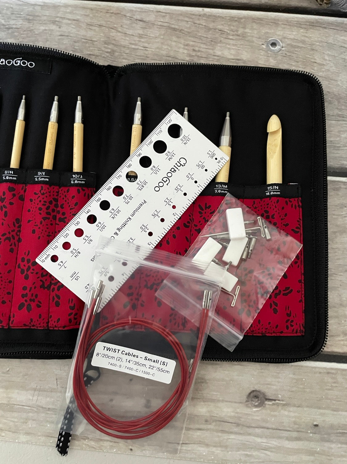 ChiaoGoo T- SPIN Tunisian hook set - Bamboo Set