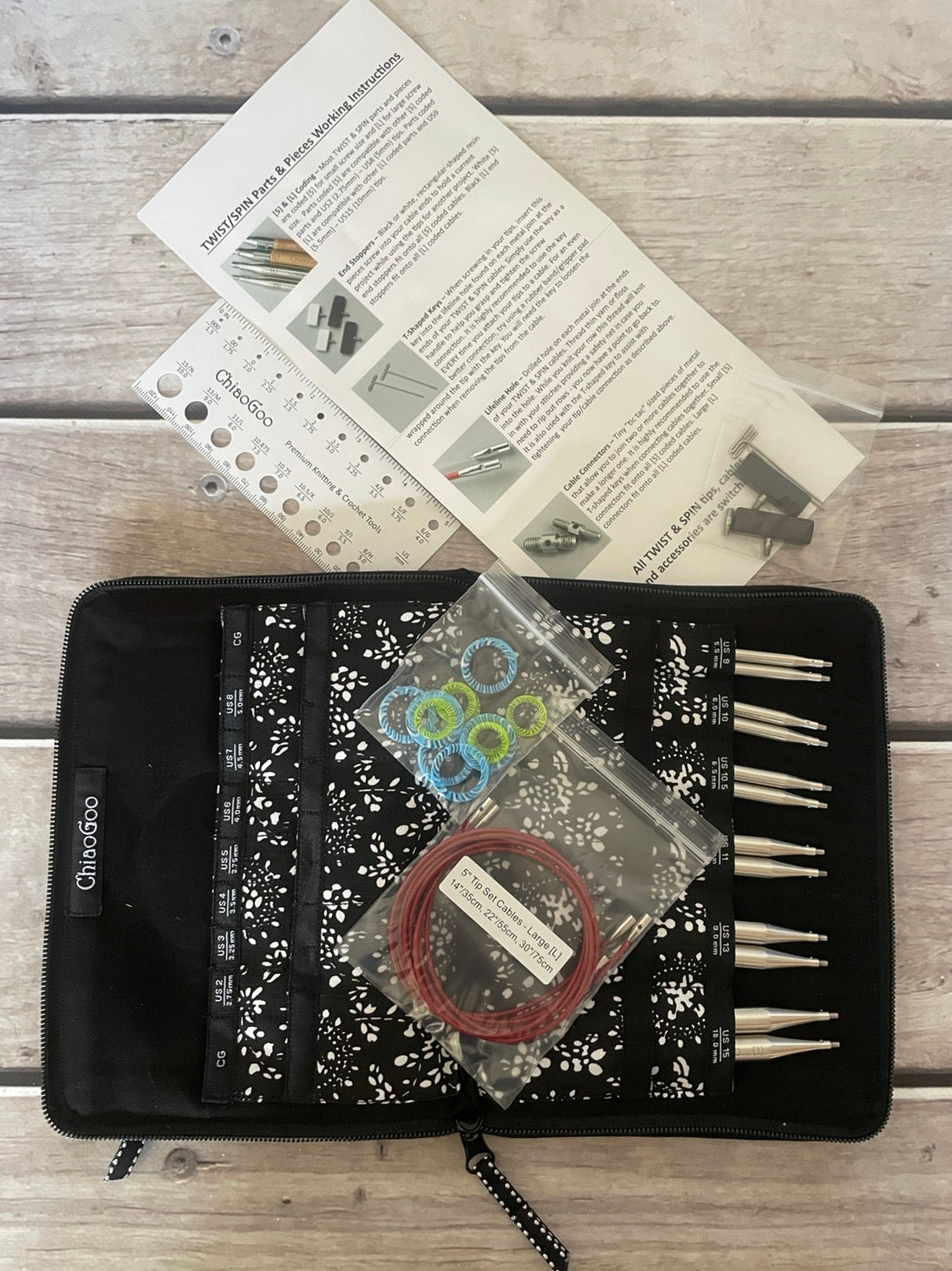 ChiaoGoo TWIST SS Lace Needle set - 5" tips - large