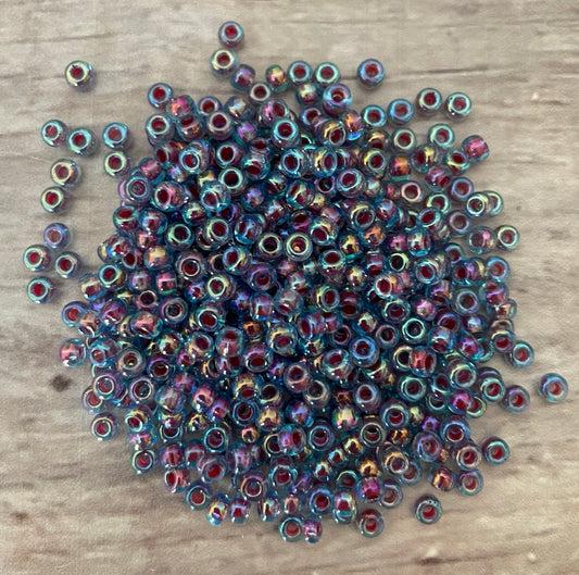 Miyuki 6 - Hot Pink lined Aqua AB