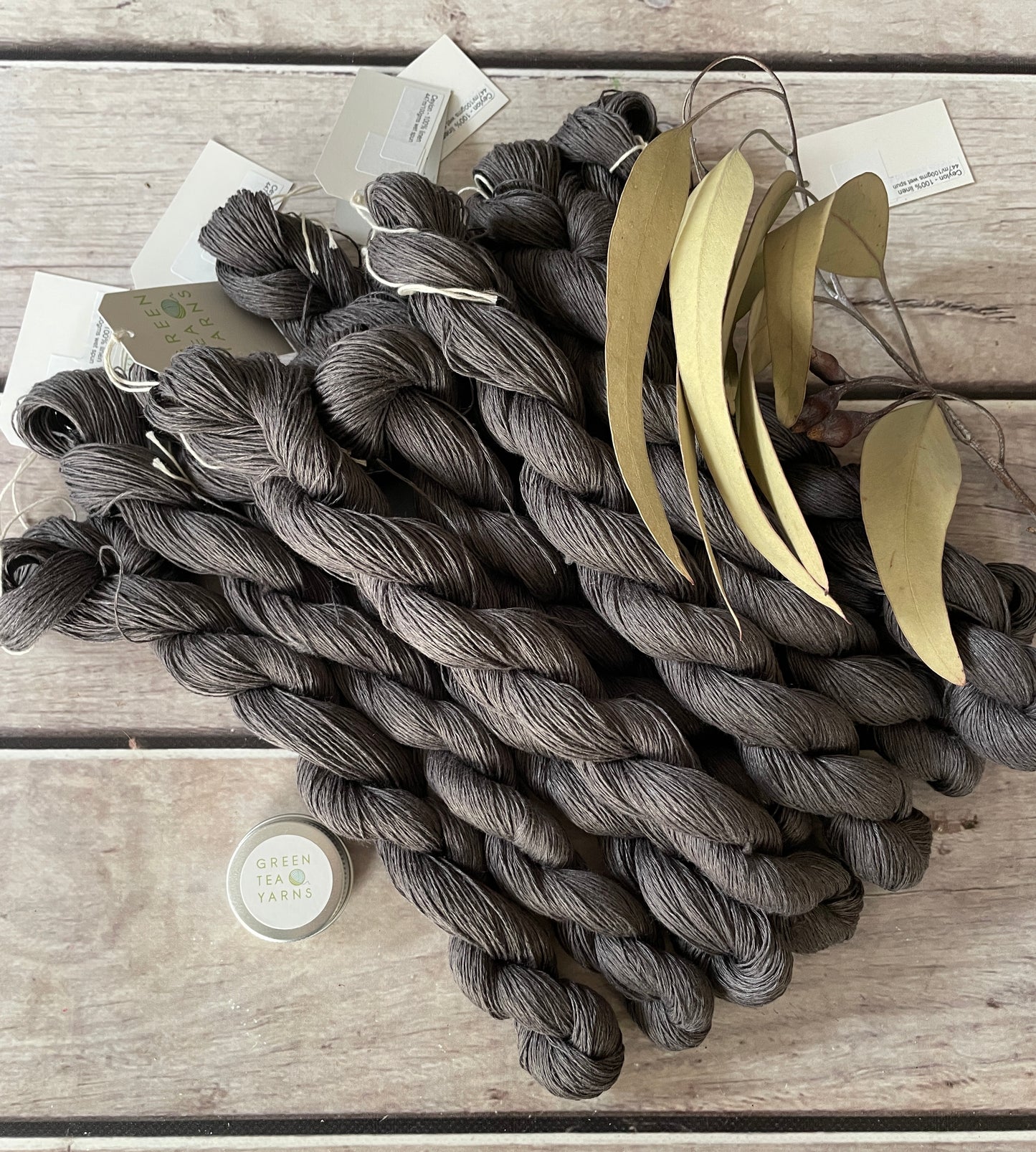 Grey Gull on Ceylon pure linen yarn - 50 gm skeins