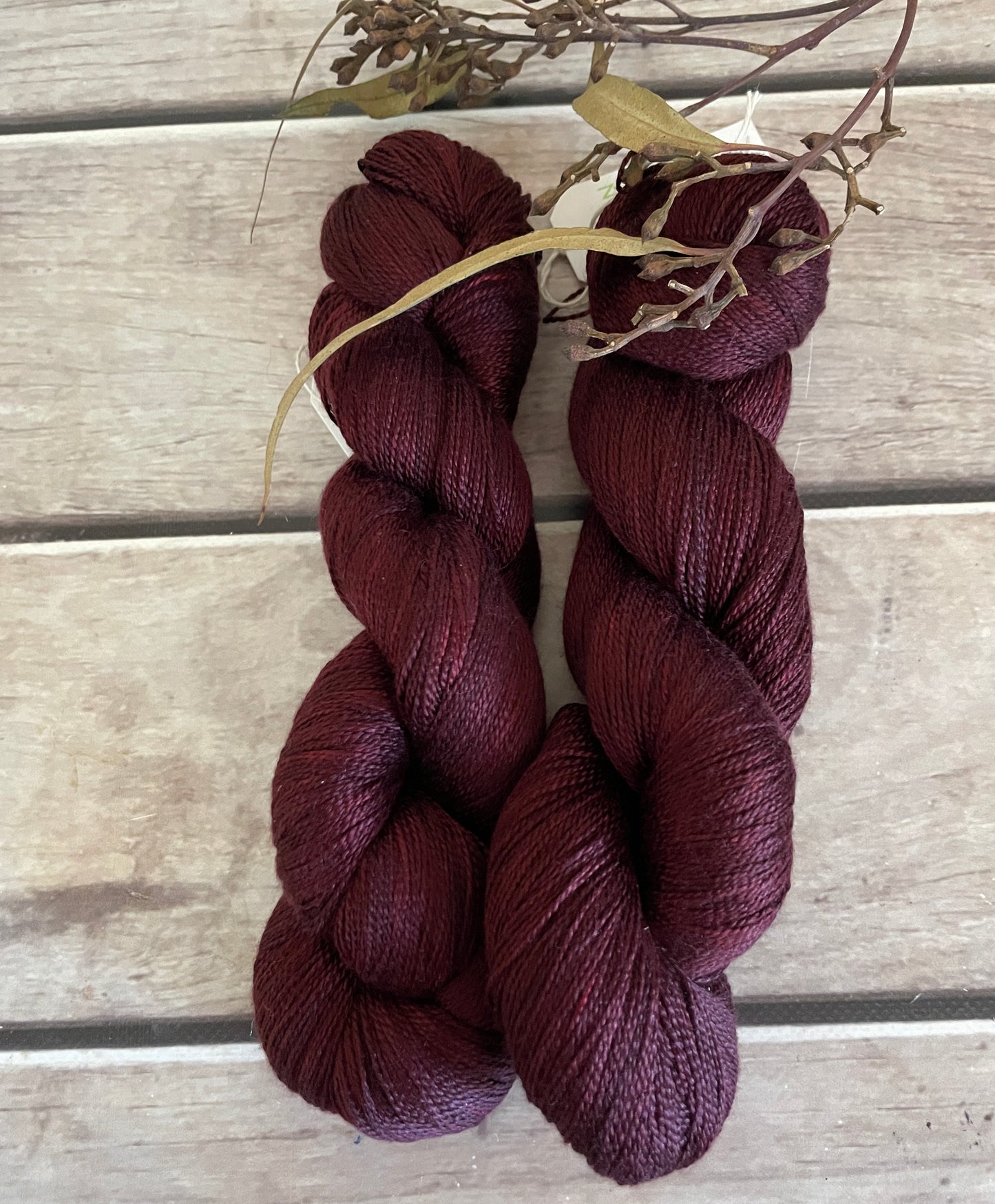 Ruby Wine - 3 ply pure silk yarn - Ginseng hl
