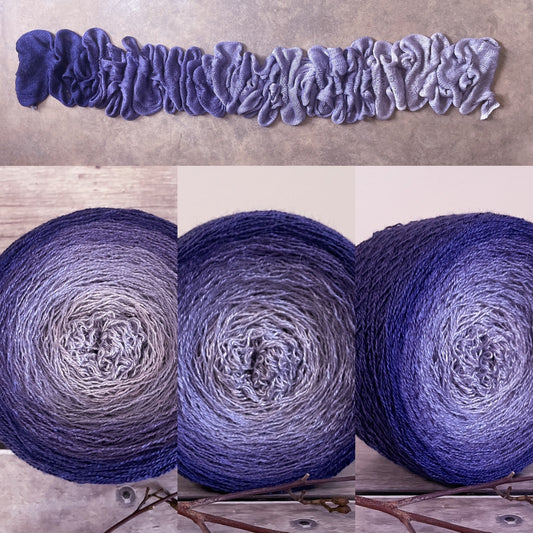 Midnight Flush gradient on Echinacea Lace - 2 Ply silk - 200g