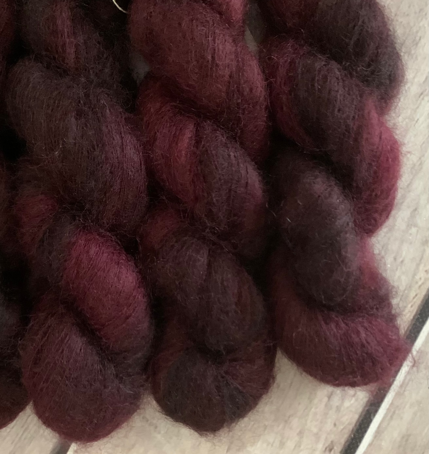 Black Cherry - on Shui Yun Silk and Mohair - lace weight, 2 ply