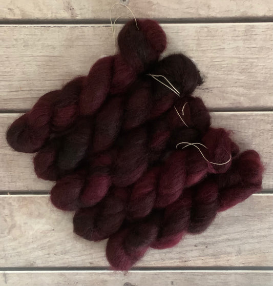 Black Cherry - on Shui Yun Silk and Mohair - lace weight, 2 ply