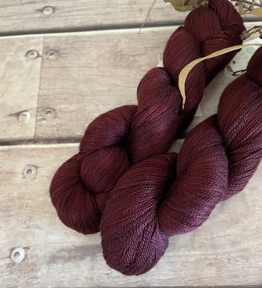 Ruby Wine - 3 ply pure silk yarn - Ginseng hl