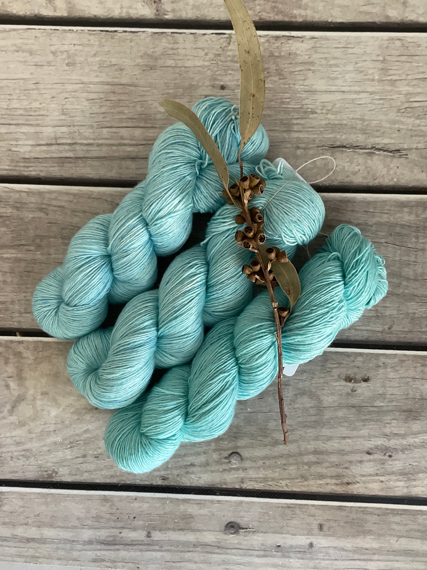 Turquoise Bay on Merino and Silk 4 ply single - Osmanthus