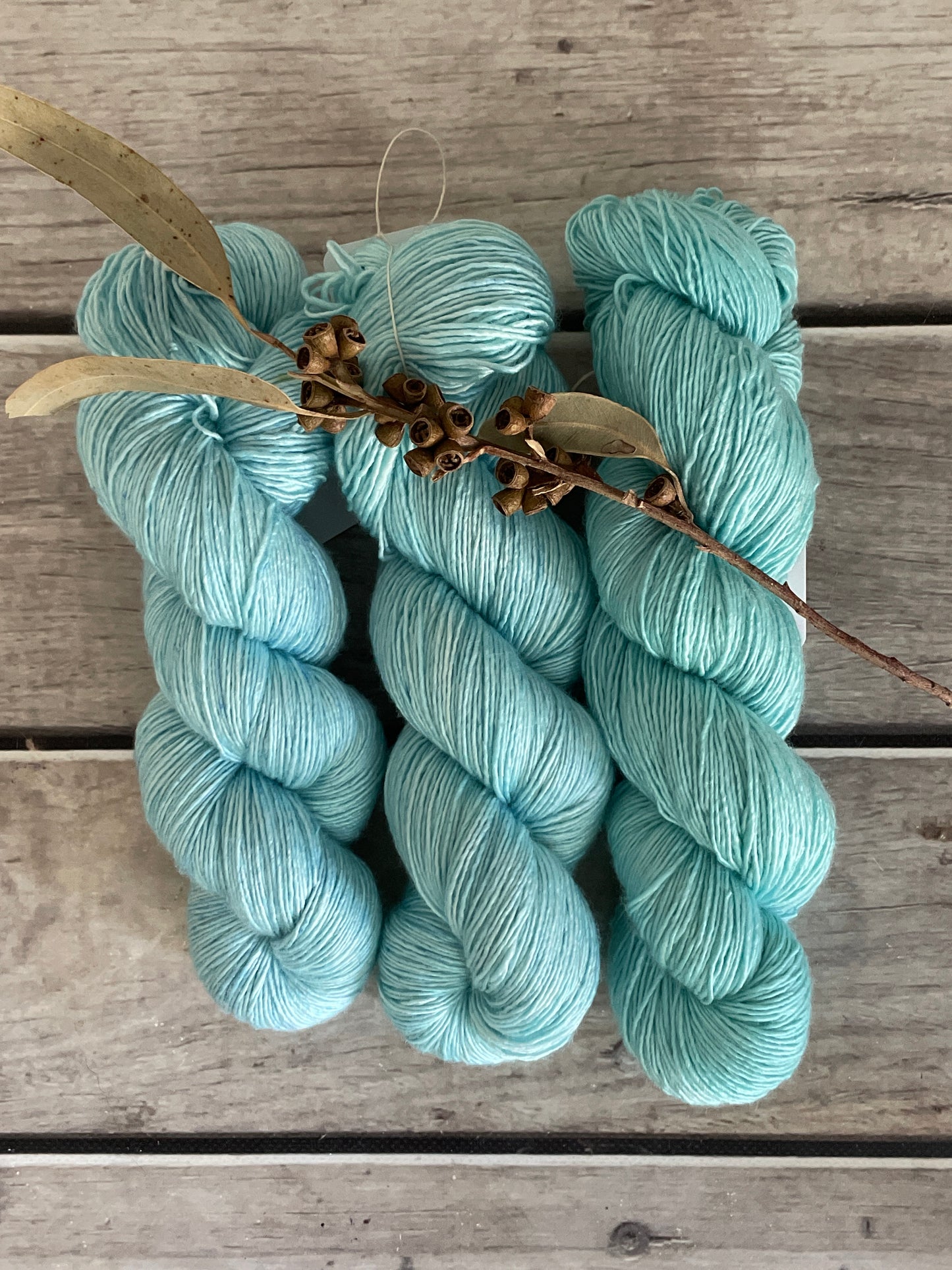 Turquoise Bay on Merino and Silk 4 ply single - Osmanthus