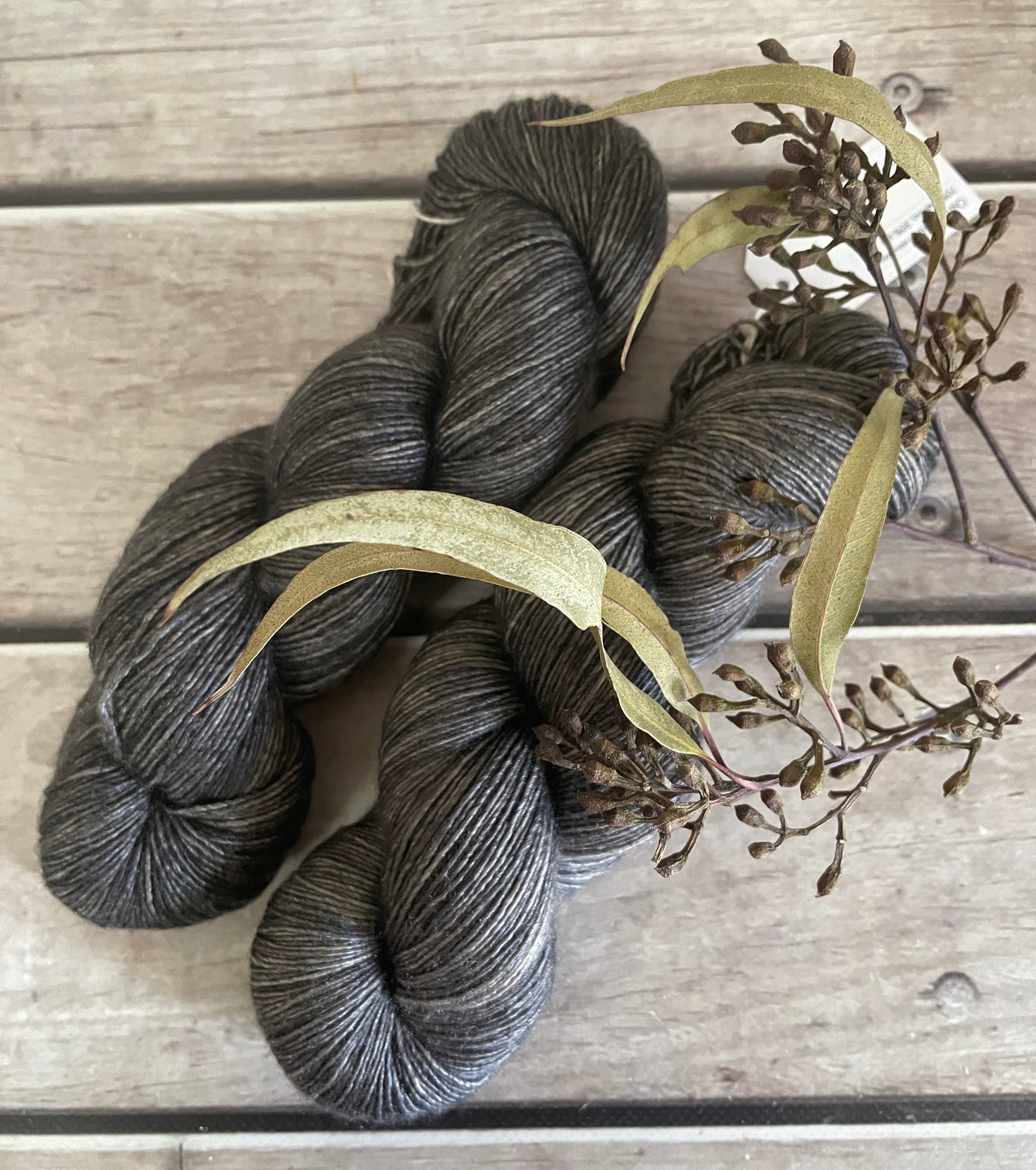 Fallen Ashes on Merino and Silk 4 ply single - Osmanthus