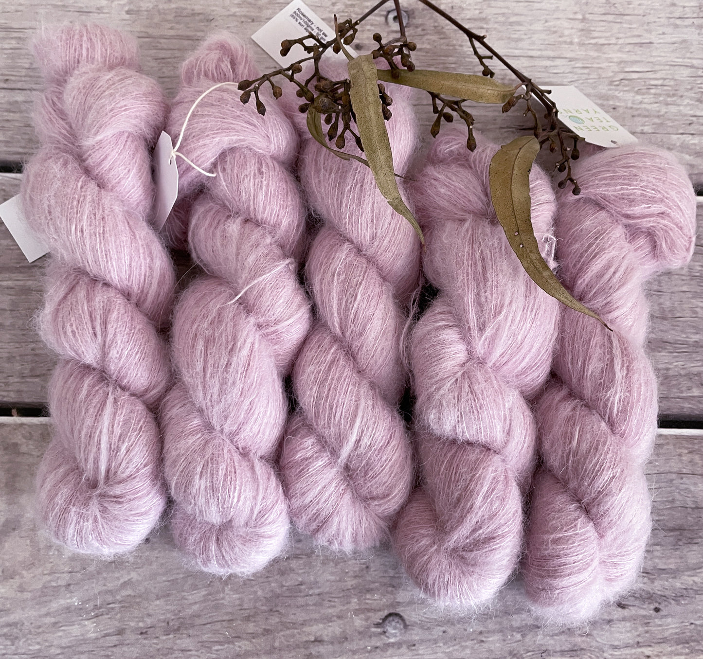 Soft Rose - 2 ply Suri/merino fluff - Rosemary
