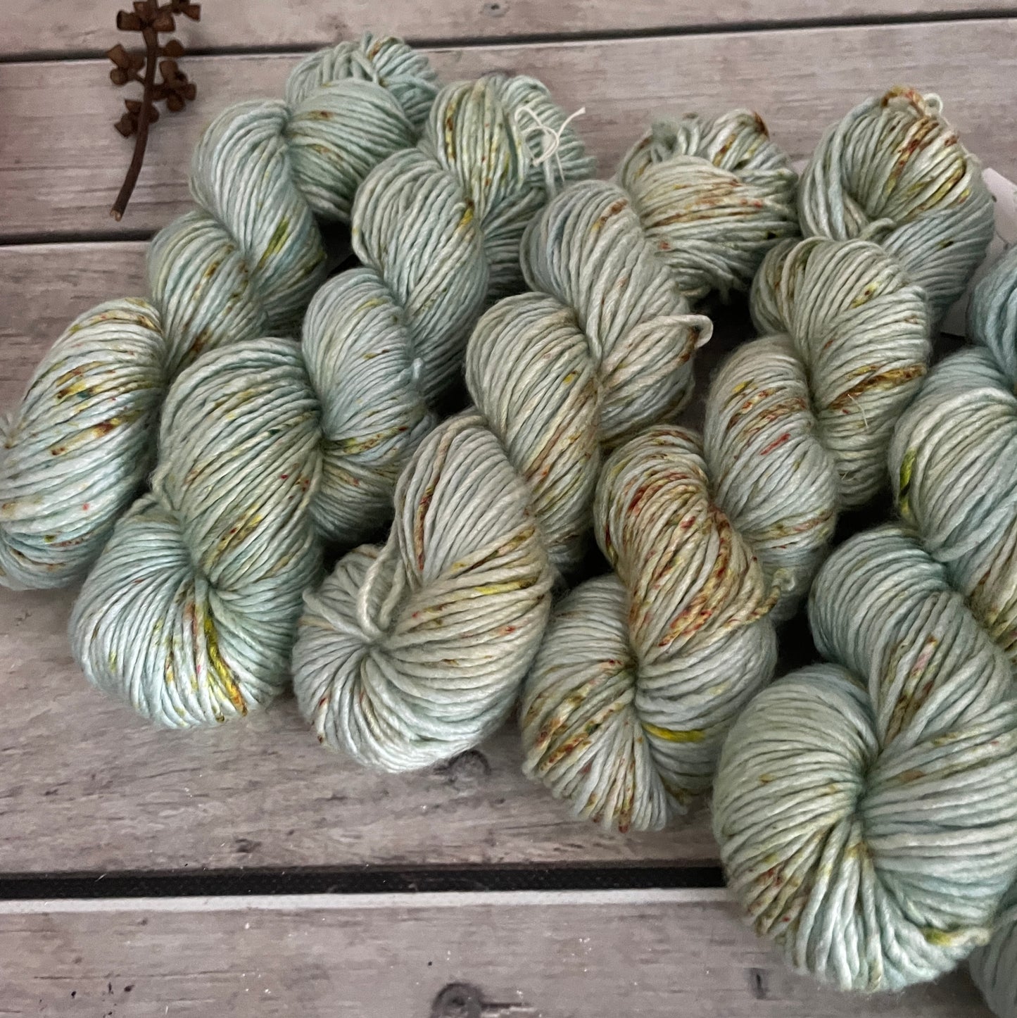 Speckled Seabreeze - 10 ply merino/silk singles - Peach
