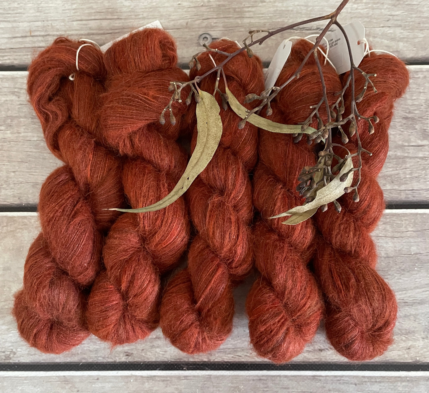 Red Dune - 2 ply Suri/merino fluff - Rosemary
