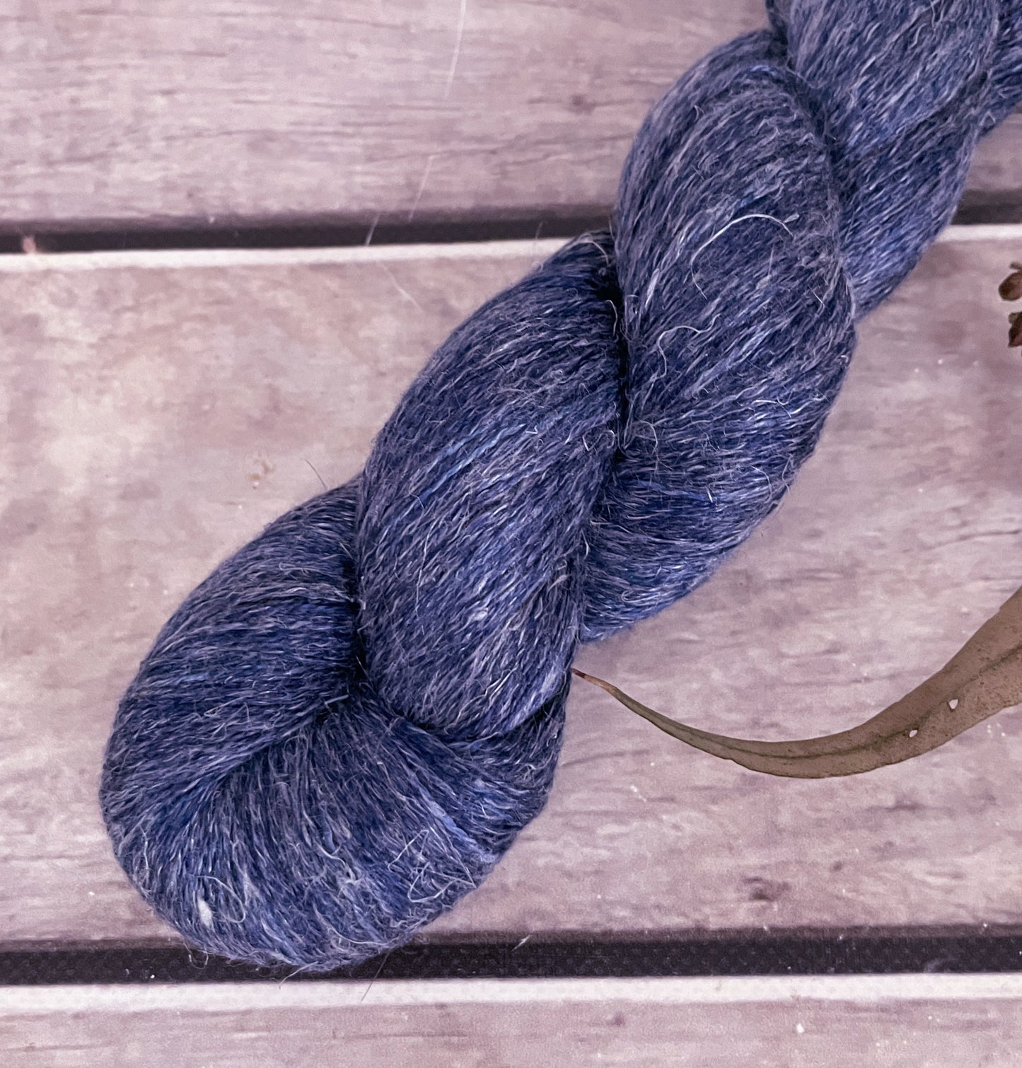 Dark Denim ooak - silk and linen 2 ply - Anise 2